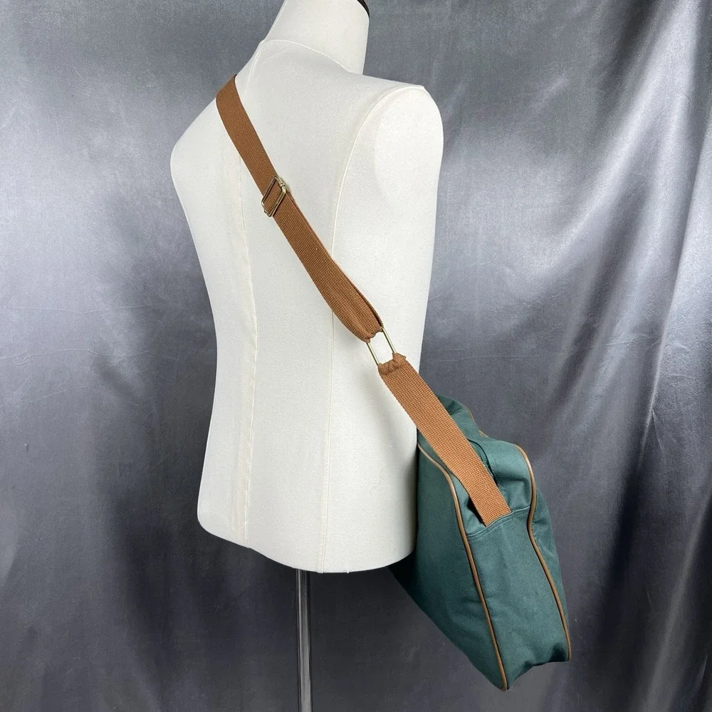 Polo Ralph Lauren Mens Bag Green Satchel Messenger Crossbody Travel Vintage 90s